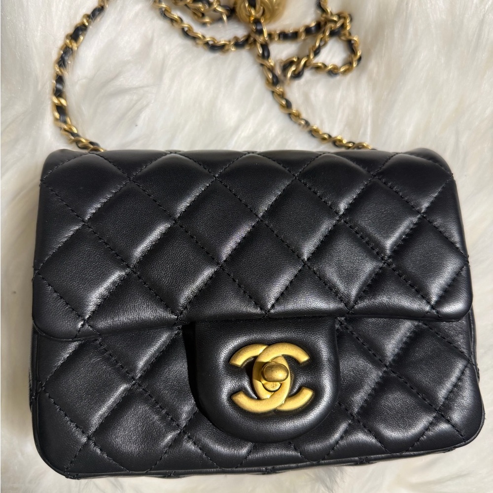 Chanel Mini Pearl Crush Square Flap Bag Quilted Lambskin
